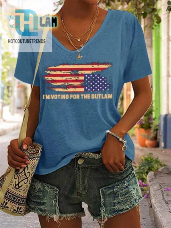 Vote For Humor Womens Outlaw Vneck Shirt Unique Fun hotcouturetrends 1 1