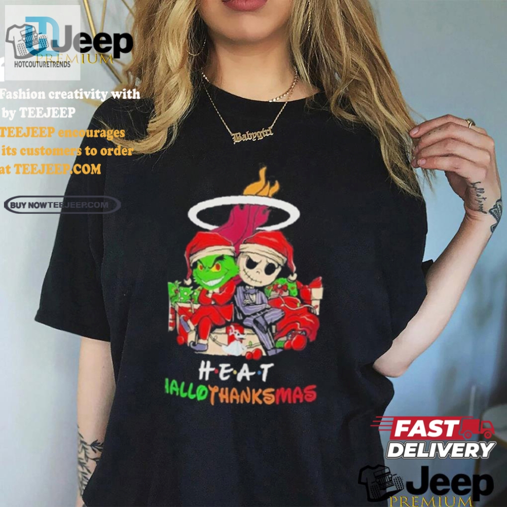 Funny Grinch  Jack Miami Heat Hallothanksmas Tee