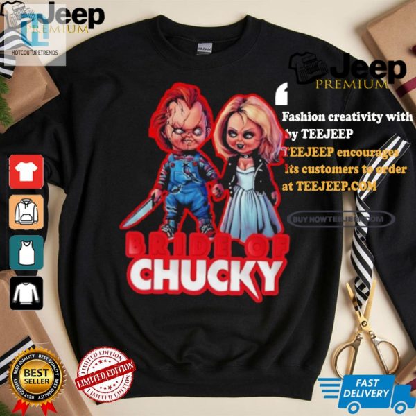 Get Hitched With Humor Chucky Tiffany Bride Of Chucky Shirt hotcouturetrends 1