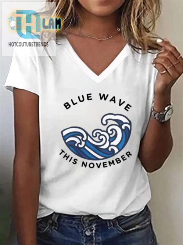 Elect Your Style Womens Funny Blue Wave Tshirt For November hotcouturetrends 1