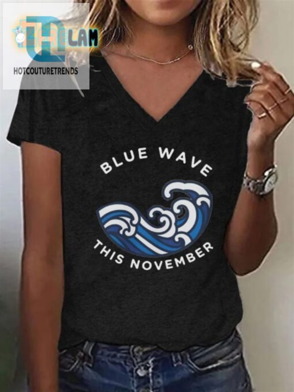 Elect Your Style Womens Funny Blue Wave Tshirt For November hotcouturetrends 1 1