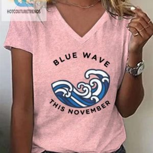 Elect Your Style Womens Funny Blue Wave Tshirt For November hotcouturetrends 1 2