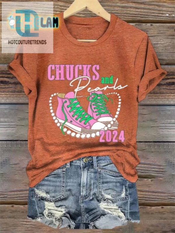 Snazzy 2024 Womens Chucks Pearls Tee Chic Hilarious hotcouturetrends 1 2