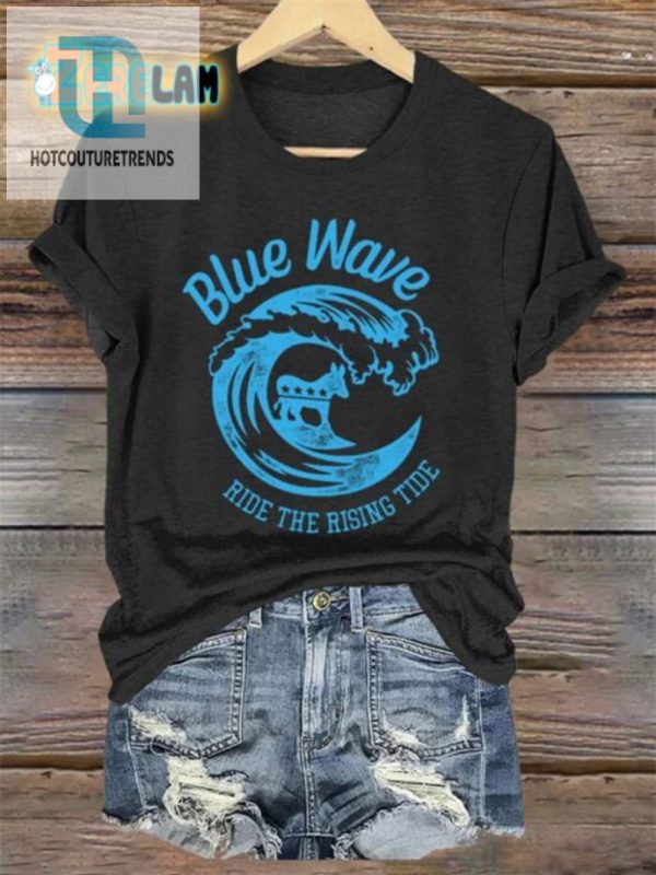 Make Waves In Style Funny Womens Blue Tide Tshirt hotcouturetrends 1