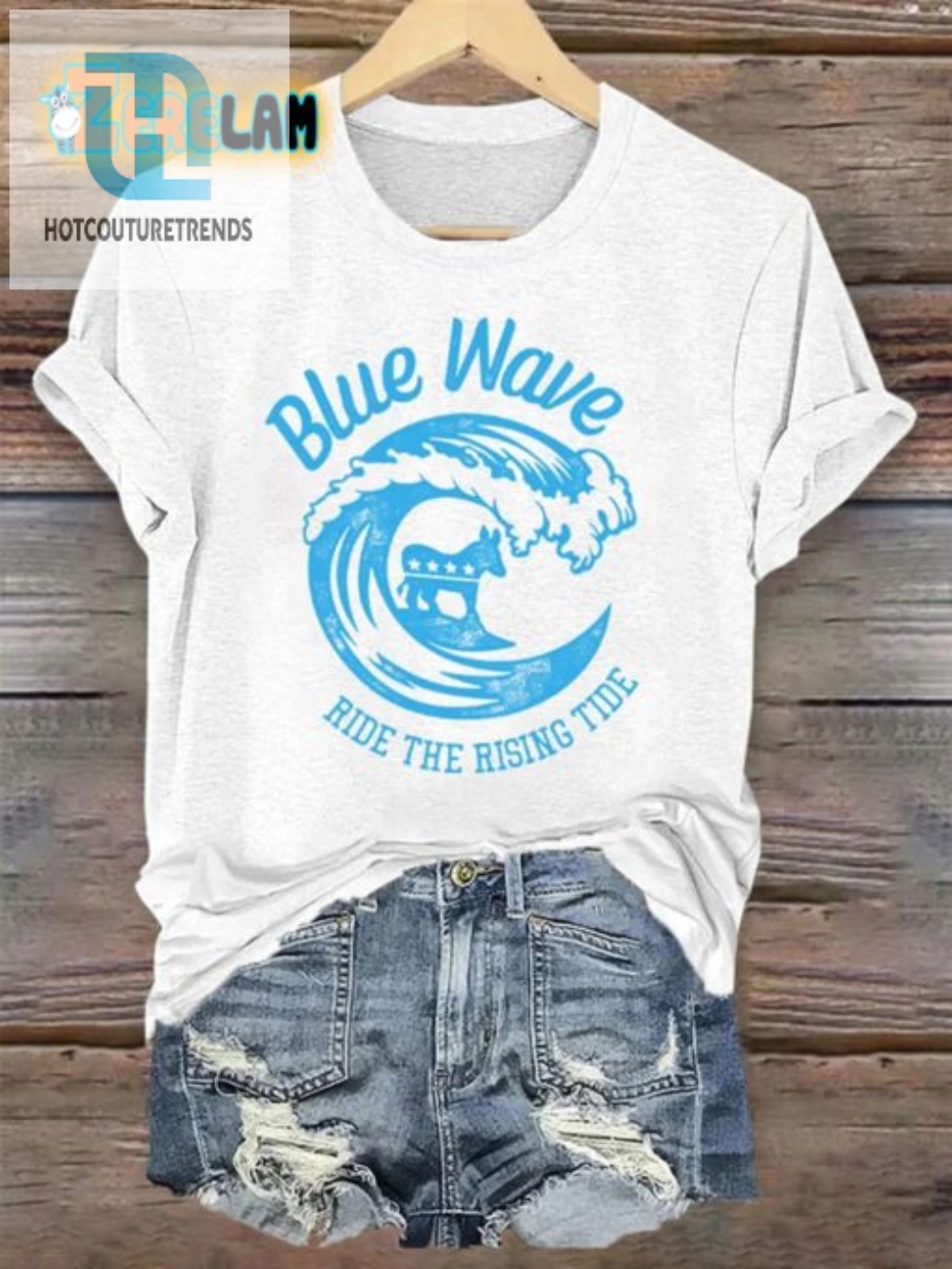 Make Waves In Style Funny Womens Blue Tide Tshirt