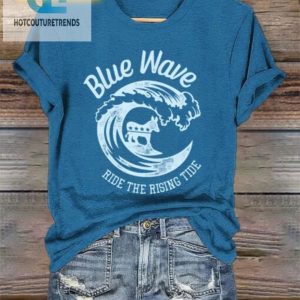 Make Waves In Style Funny Womens Blue Tide Tshirt hotcouturetrends 1 2