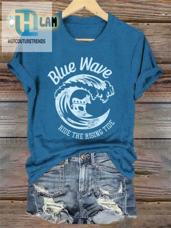 Make Waves In Style Funny Womens Blue Tide Tshirt hotcouturetrends 1 2