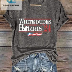 Funny Womens White Dudes For Harris Tee Stand Out hotcouturetrends 1 2