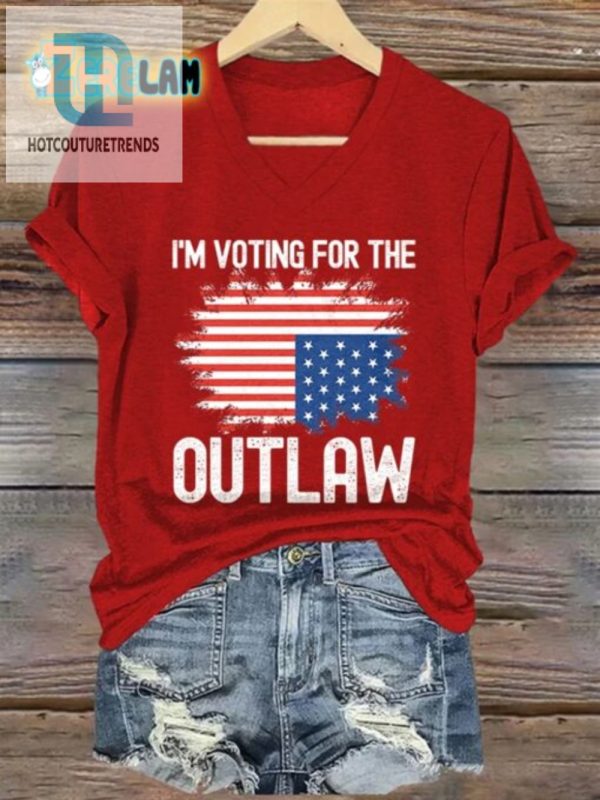 Vote For Outlaw Funny Vneck Flag Tshirt hotcouturetrends 1