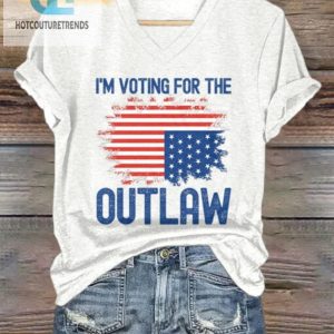 Vote For Outlaw Funny Vneck Flag Tshirt hotcouturetrends 1 1