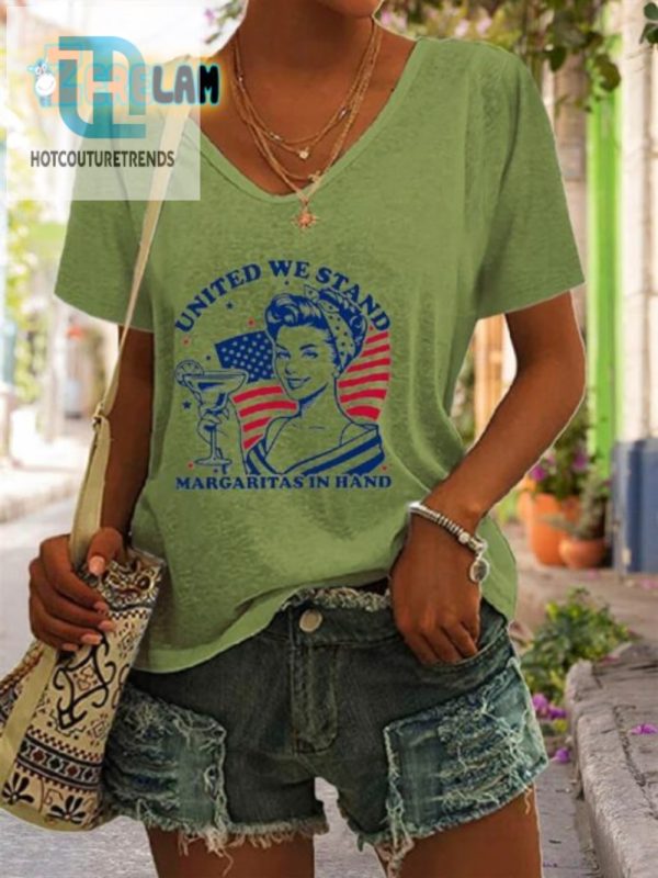 Funny Womens Tee United We Stand Margaritas In Hand hotcouturetrends 1 1