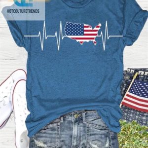 Lolworthy 4Th July Tshirt Heartbeat Flag For Fierce Women hotcouturetrends 1 1