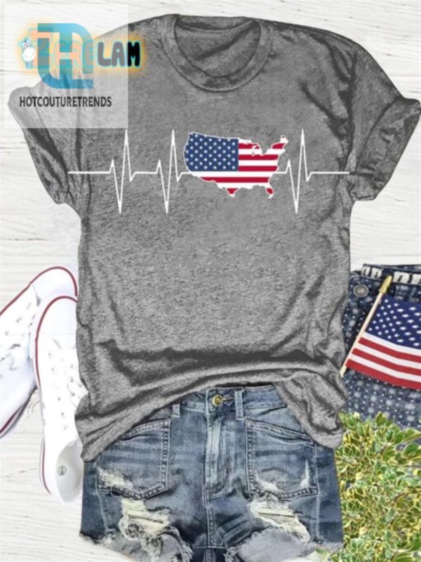 Lolworthy 4Th July Tshirt Heartbeat Flag For Fierce Women hotcouturetrends 1 2