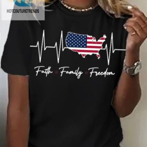 Funny Heartbeat Flag Tee Faith Family Freedom hotcouturetrends 1 1