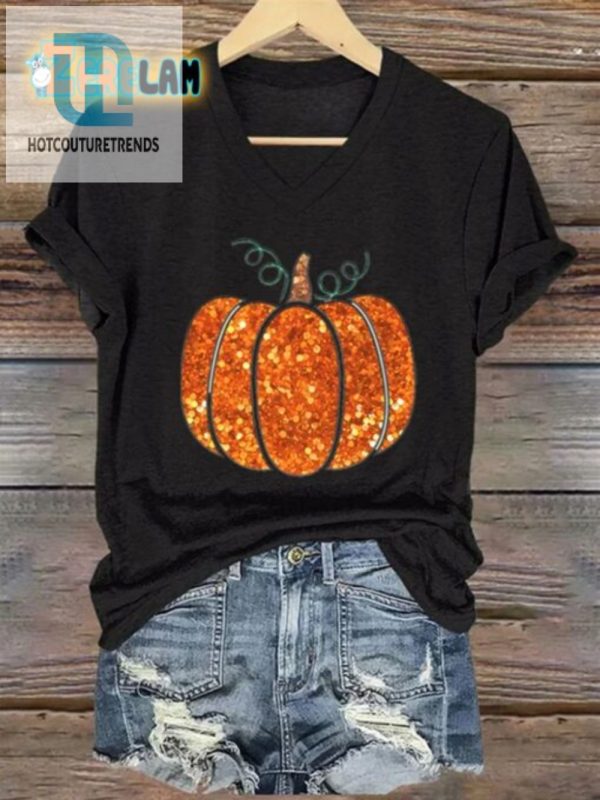 Sparkle Spice Womens Sequin Pumpkin Tshirt Fun hotcouturetrends 1 1