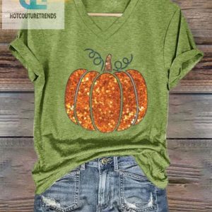 Sparkle Spice Womens Sequin Pumpkin Tshirt Fun hotcouturetrends 1 2