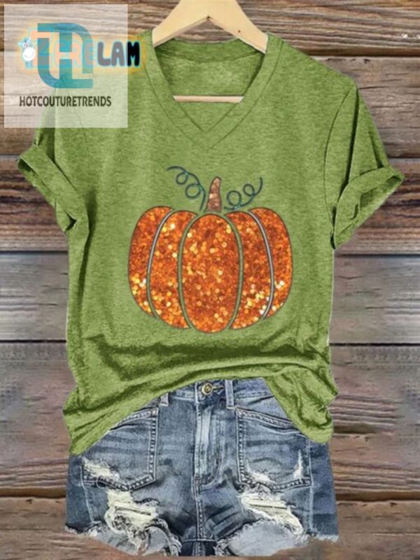 Sparkle Spice Womens Sequin Pumpkin Tshirt Fun hotcouturetrends 1 2