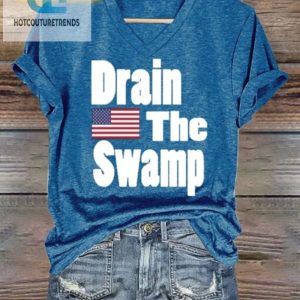 Funny Womens Drain The Swamp Graphic Tee Unique Stylish hotcouturetrends 1 2