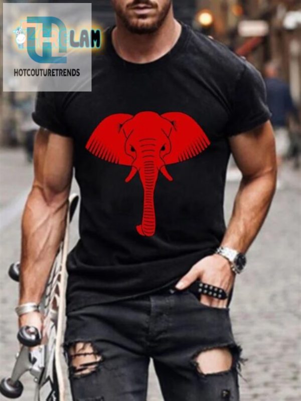 Stand Out In Style Mens Red Elephant Tshirt Trunktastic Fun hotcouturetrends 1