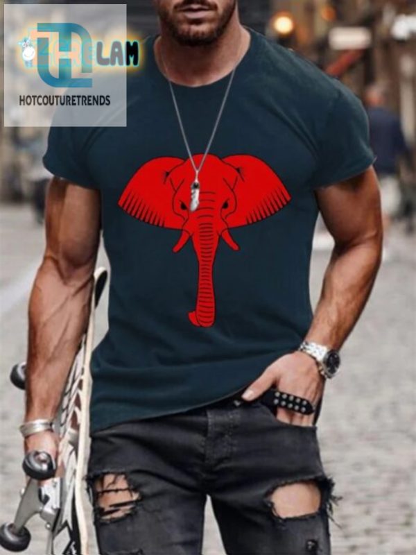 Stand Out In Style Mens Red Elephant Tshirt Trunktastic Fun hotcouturetrends 1 1