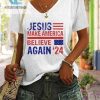 Funny Womens Jesus Vneck Make America Believe Again Tee hotcouturetrends 1