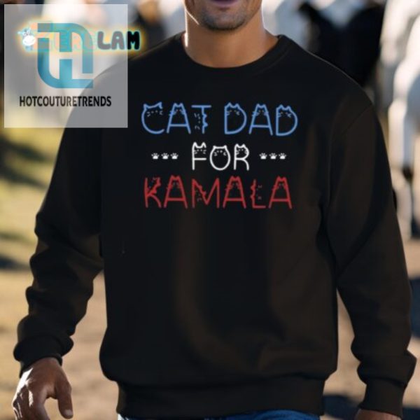 Purrfectly Hilarious Cat Dad For Kamala Harris Tee hotcouturetrends 1 2