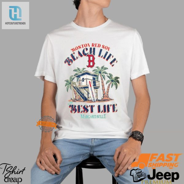 Get Your Sox Off Fun Boston Red Sox Beach Hut Tee hotcouturetrends 1 3