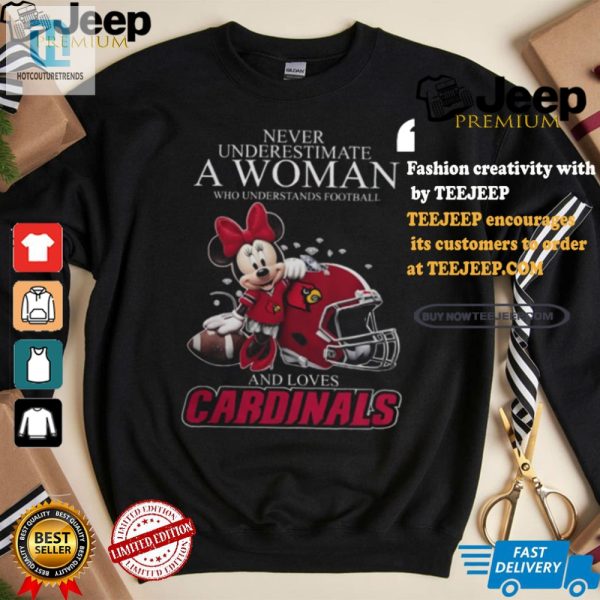 Funny Louisville Cards Minnie Mouse Football Tee For Women hotcouturetrends 1