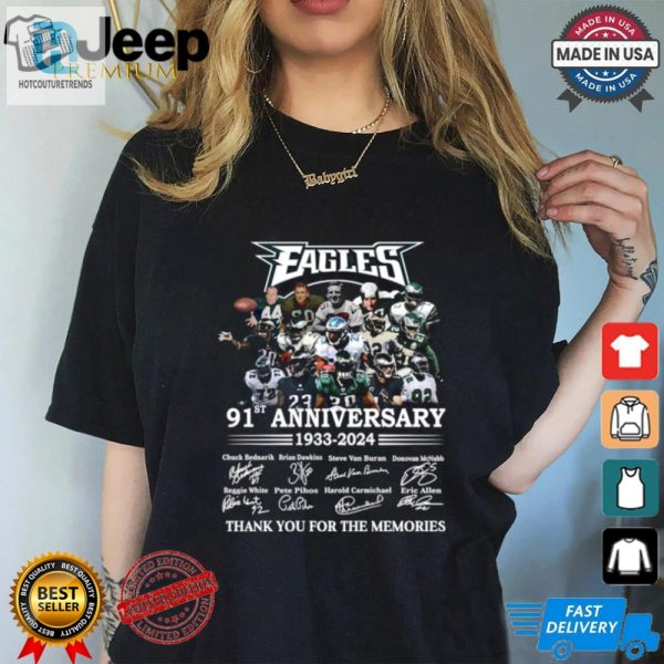 Eagles 91St Anniversary Shirt Fly High Laugh Hard hotcouturetrends 1 1