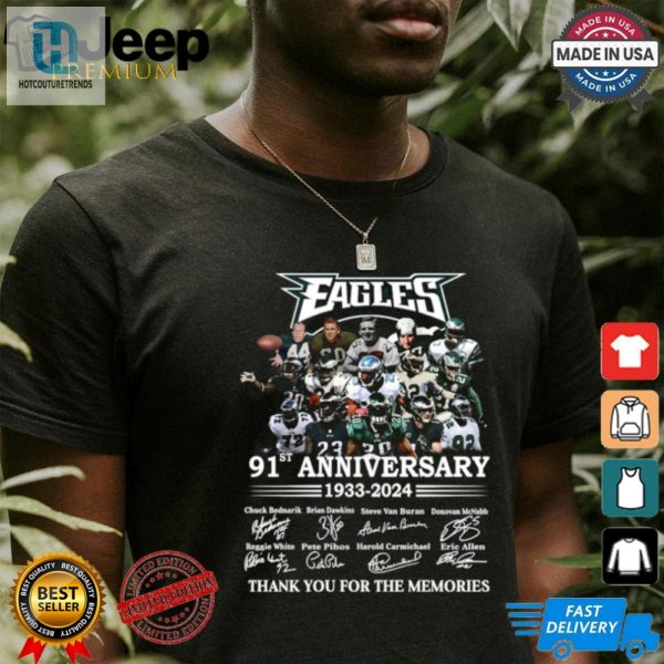 Eagles 91St Anniversary Shirt Fly High Laugh Hard hotcouturetrends 1 2