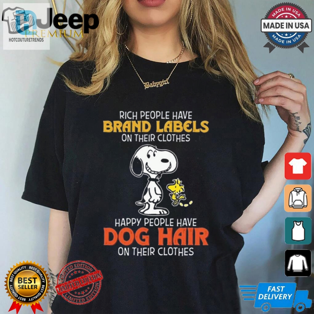 Funny Snoopy Shirt Dog Hair Over Brand Labels  Get Yours