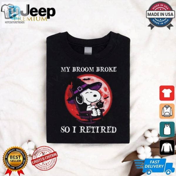 My Broom Broke Retired Snoopy Halloween Tee hotcouturetrends 1 2