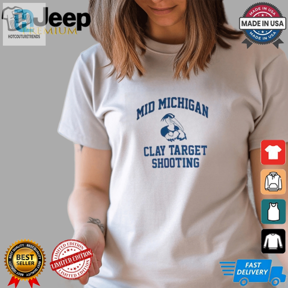 Hit The Bullseye Quirky Mid Michigan Clay Target Tee