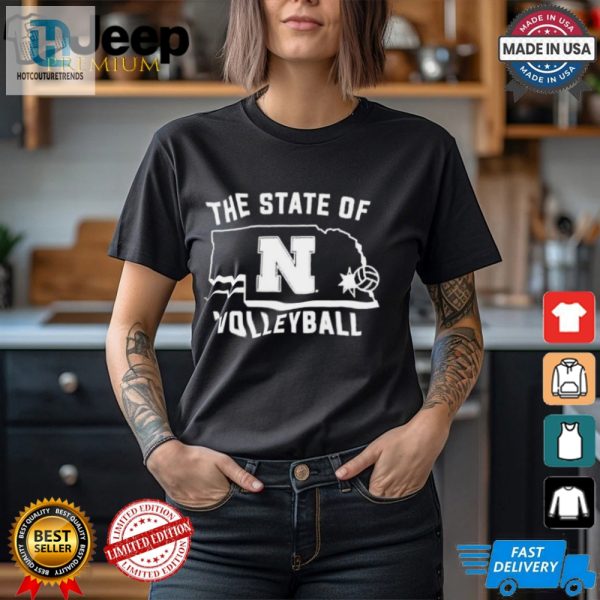 Spike Up Funny Nebraska Volleyball Shirt Unique State Pride hotcouturetrends 1