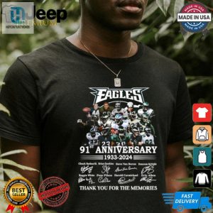 Fly High In Style Eagles 91St Anniversary Signature Tee hotcouturetrends 1 2