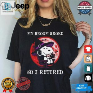 Funny My Broom Broke Snoopy Halloween Tshirt Unique Design hotcouturetrends 1 3