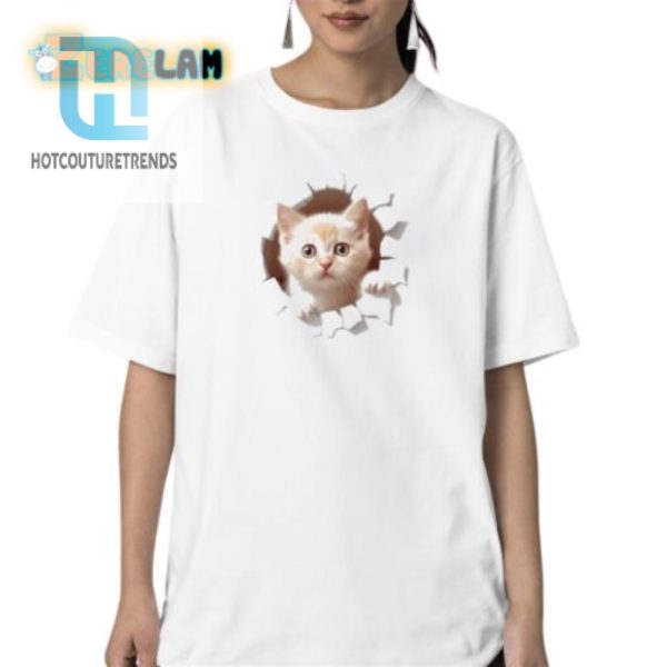 Peekaboo Cute Kitten Tshirt Purrfectly Playful Design hotcouturetrends 1