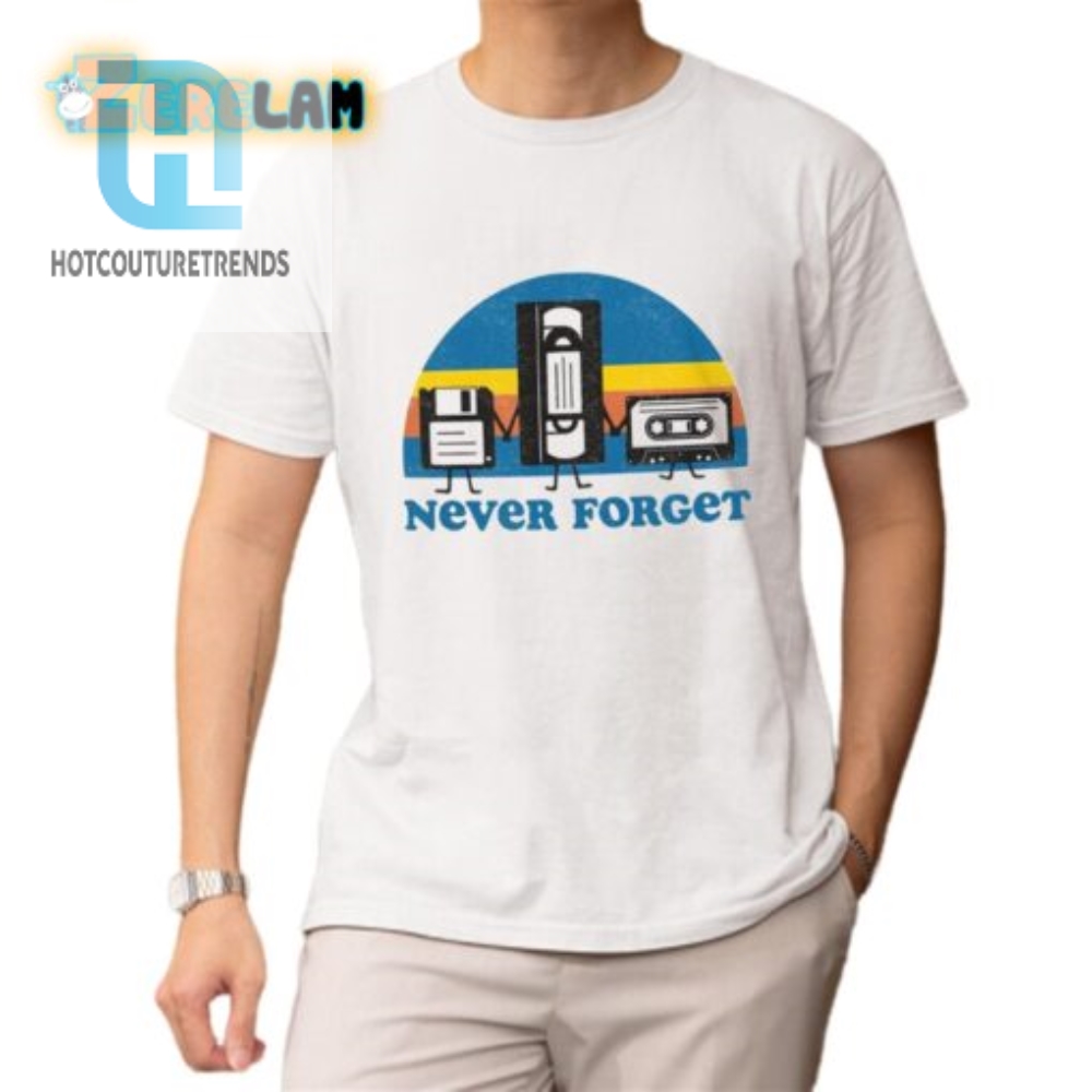 Funny Retro Never Forget Floppy Disk Shirt  Geek Humor Tee