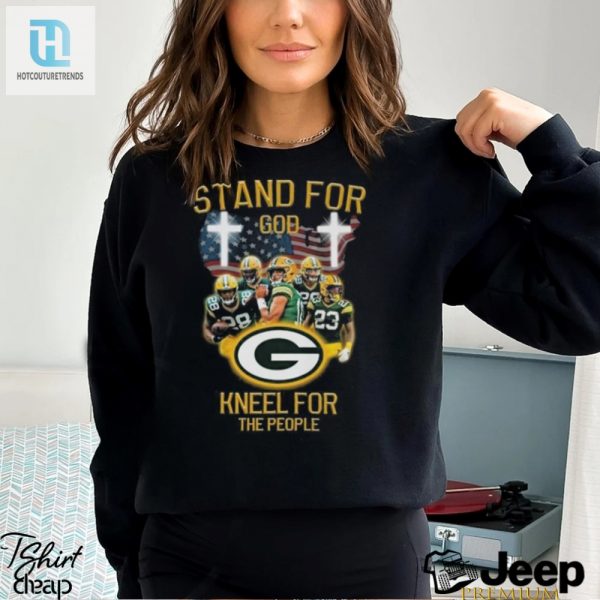 Packers Tee Kneel For Humor Stand For Pride Usa Flag Fun hotcouturetrends 1 2