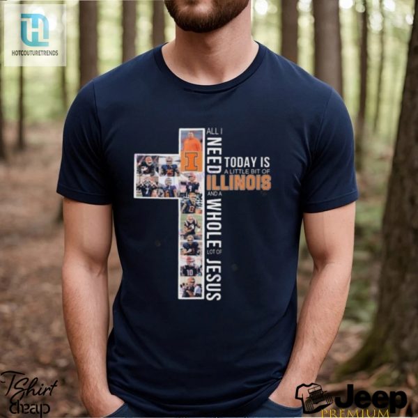 Funny Illinois Fighting Illini Jesus Tshirt Stand Out hotcouturetrends 1 1