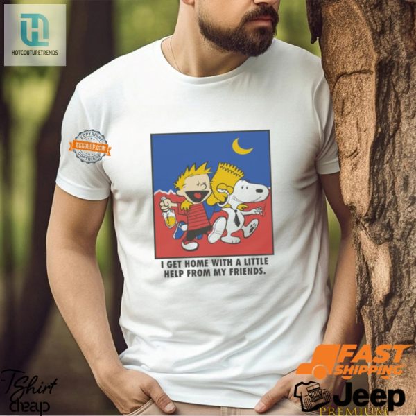 Funny Help From My Friends Cartoon Tee Stand Out Now hotcouturetrends 1