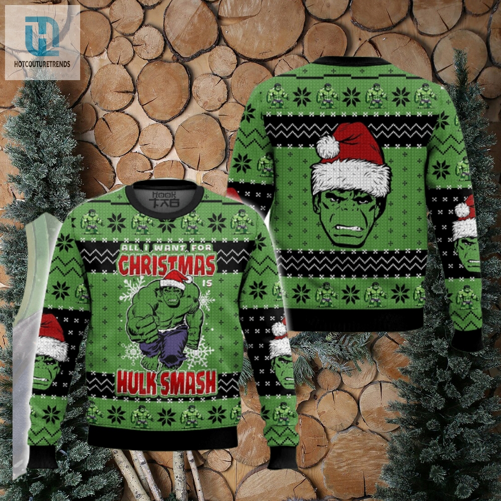 Merry Smashmas Hilarious Hulk Man Ugly Christmas Sweater