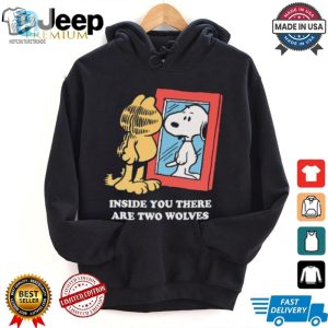 Funny Snoopy Garfield Two Wolves 2024 Tshirt Limited Edition hotcouturetrends 1 1