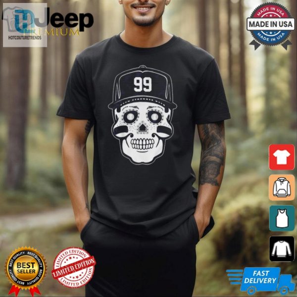 Get Spooky With Aaron Judge Yankees Sugar Skull Tee hotcouturetrends 1 2