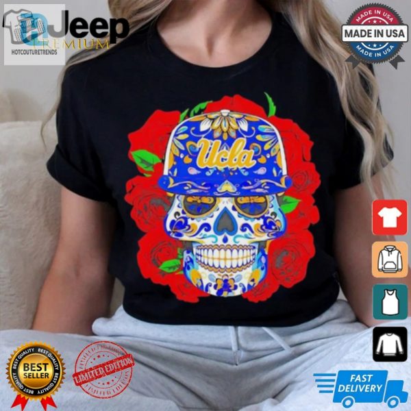 Funny Ucla Bruins Roses Sugar Skull Tee Stand Out Cheer hotcouturetrends 1 1