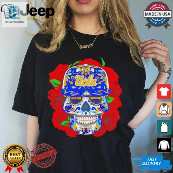 Funny Ucla Bruins Roses Sugar Skull Tee Stand Out Cheer hotcouturetrends 1 3