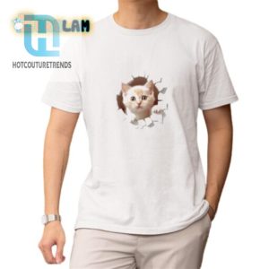 Kitten Peeks Hilarious Wall Shirt Purrfect Unique hotcouturetrends 1 1