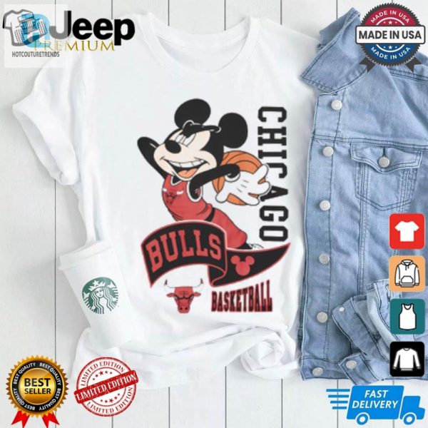 Dunk Like Mickey Comical Chicago Bulls Tshirt hotcouturetrends 1