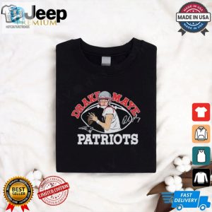 Score Laughs Style With Patriots Drake Maye Tee hotcouturetrends 1 2