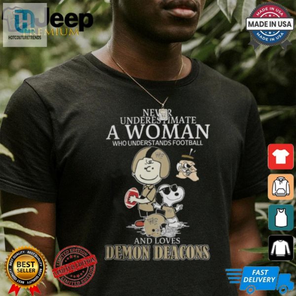 Woman Football Wake Forest Hilarious Peanuts Tee hotcouturetrends 1 1